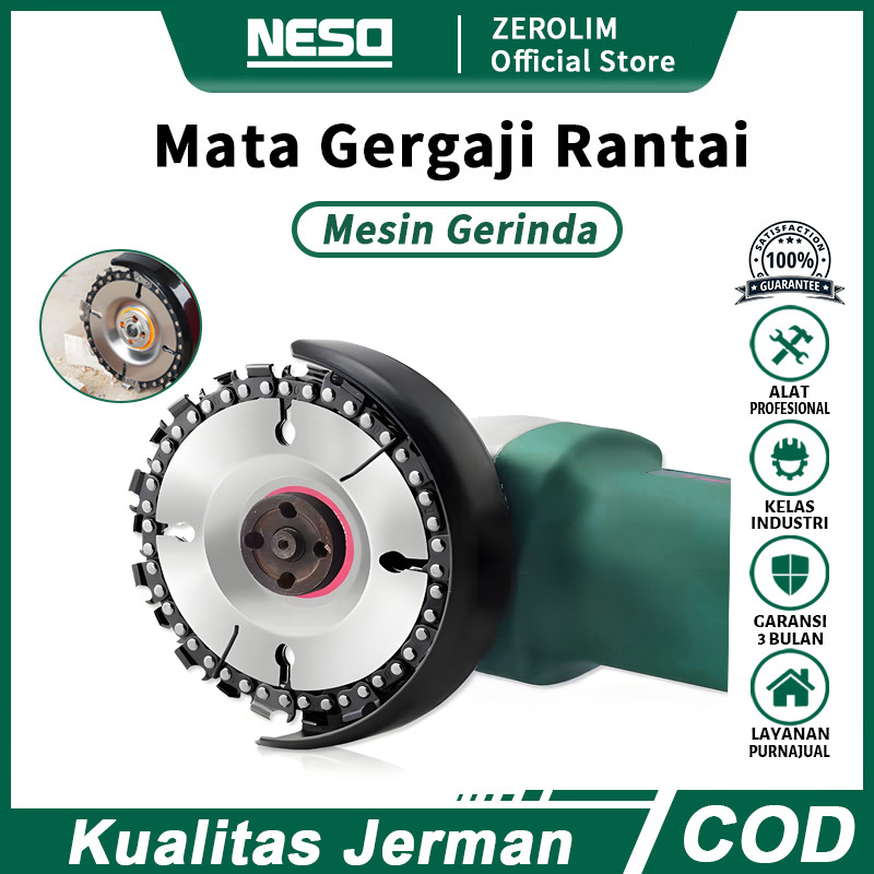 NESO JERMAN Wood Carving Disc Mata gergaji rantai  4" (COD) / Disc Chain Saw Angle Grinder Mata Geri