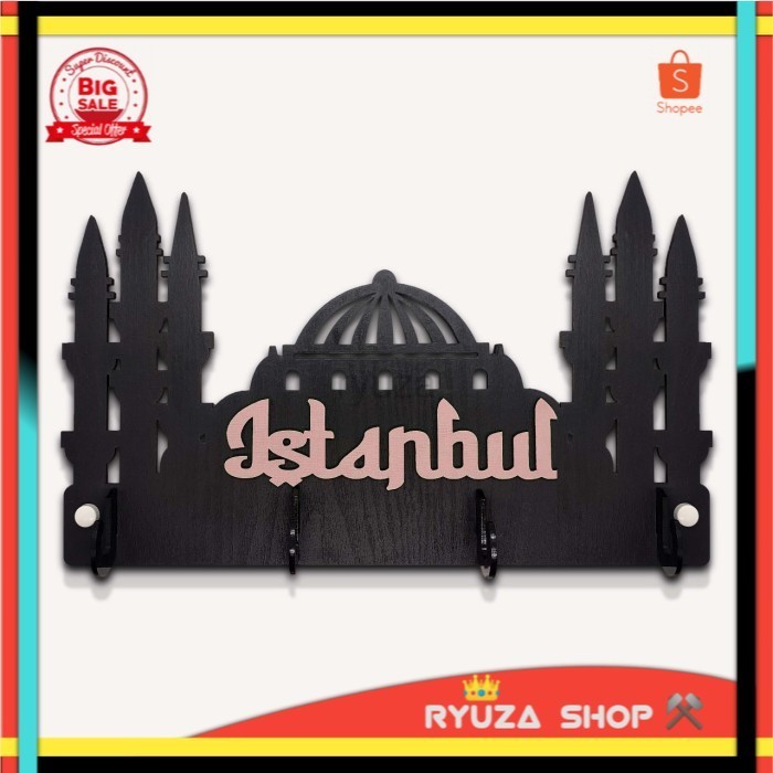 Rak Dinding ISTANBUL ( dengan 4 buah hook gantungan ) A1002