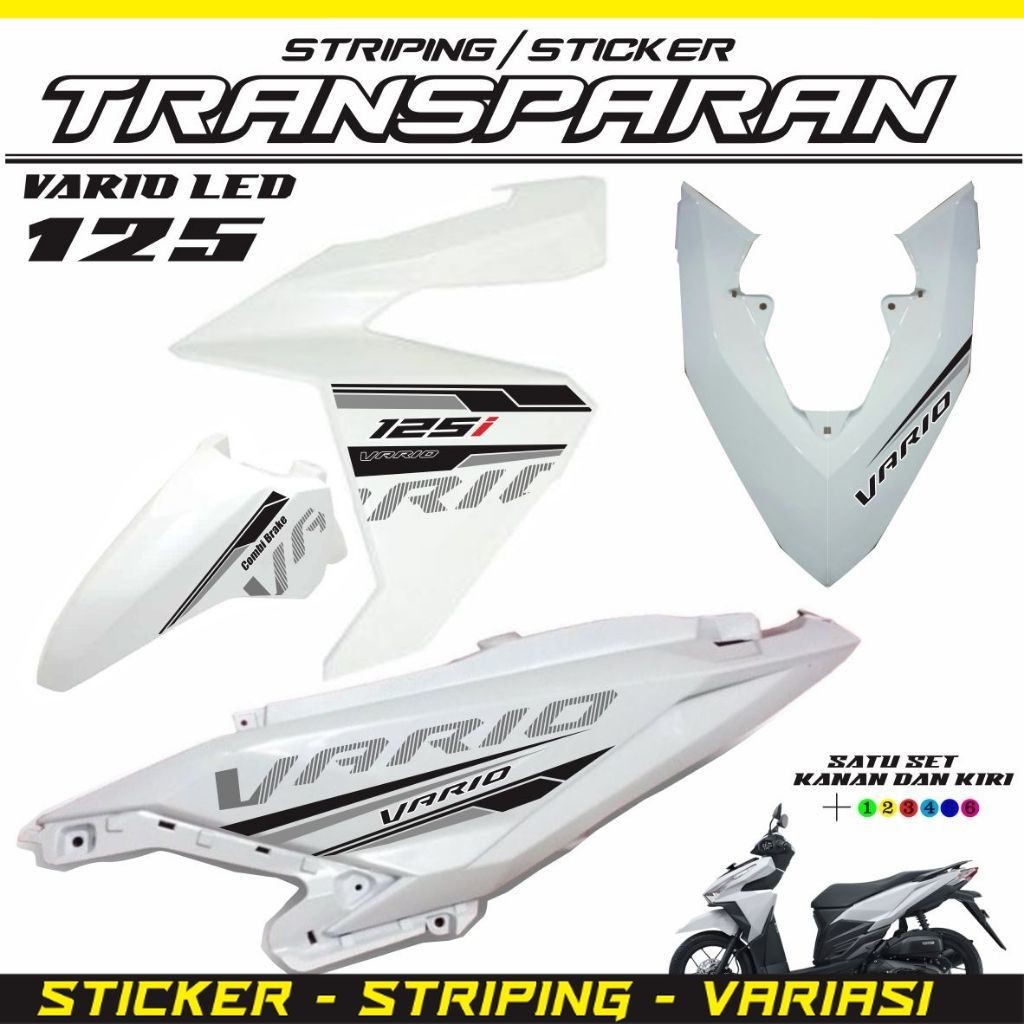 STRIPING CLICK VARIO LED 125 FI 2015 / 2017 TRANSFARAN STIKER TRANSPARAN VARIO FI 125 LIS STRIPING