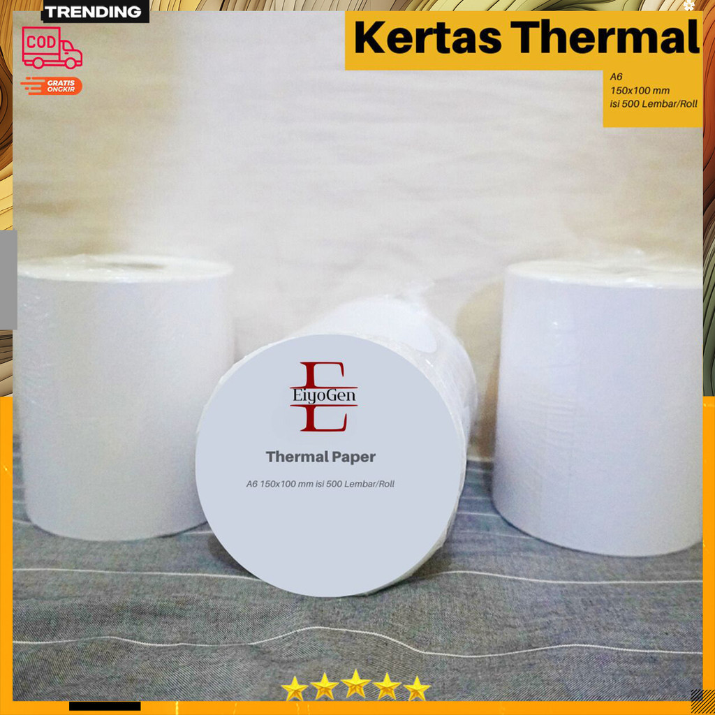 

Kertas thermal Stiker A6 100x150mm Roll