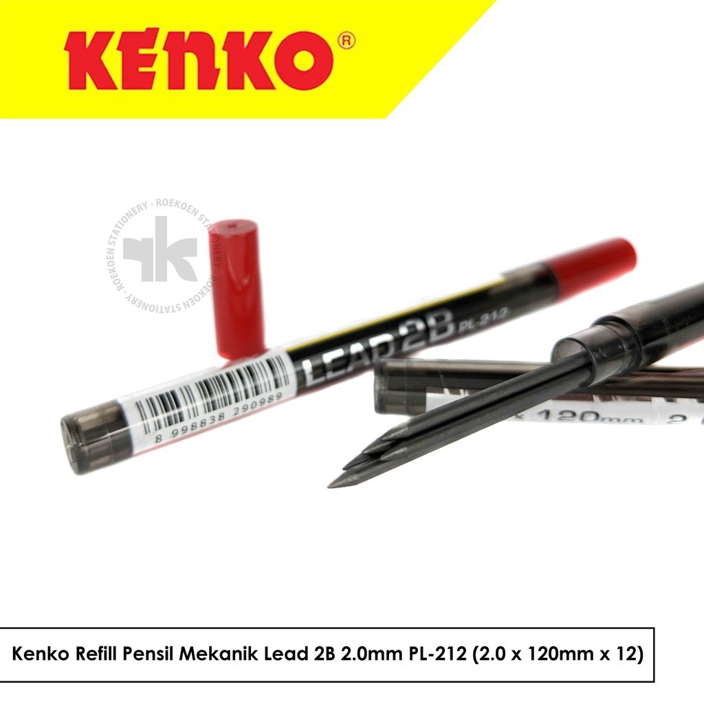 

Kenko Refill Pensil Mekanik Lead 2B 2.0mm PL-212 (2.0 x 120mm x 12)