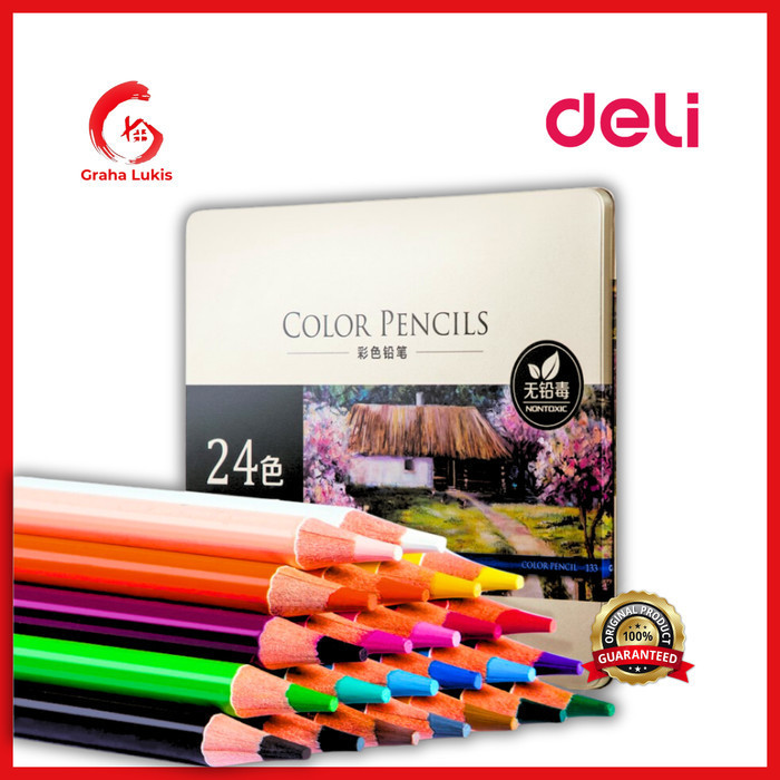 

Deli High-grade Oil Pencil Color Pensil Warna Minyak 24 / 36 / 48 / 72 - Set24 OilPencil