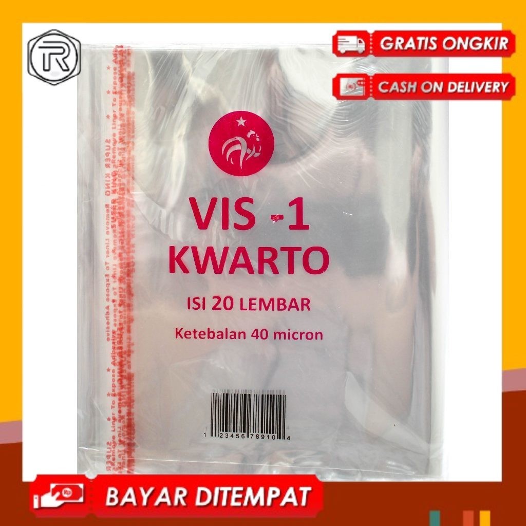 

SAMPUL BUKU, SAMPUL MIKA, SAMPUL BUKU PLASTIK KWARTO VIS-1