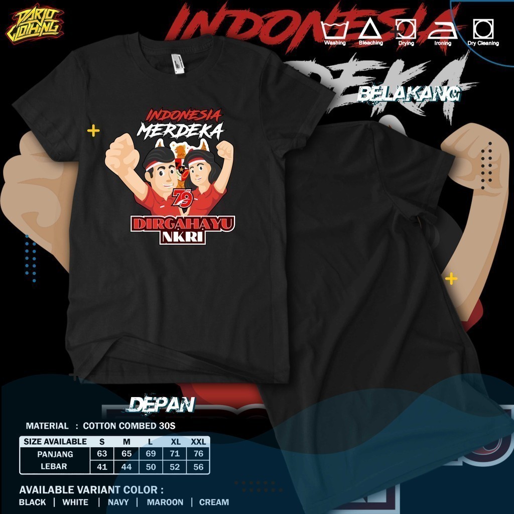 Toko Kaos -  Kaos Indonesia Merdeka Dirgahayu Republik Indonesia ke 79 Semi Katun