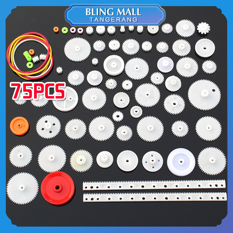 75PCS / Set Gear Mainan Plastik / Roda Gigi Plastik / Gear Plastik Mainan Untuk Mainan RC