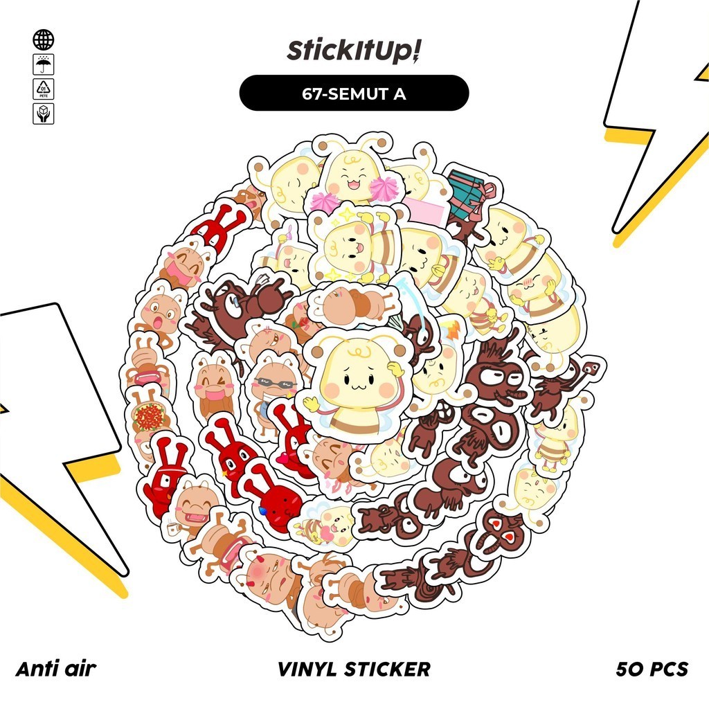

COD✨ 50 Pcs Stiker Pack Graffiti Motif Kartun Hewan Semut Lucu Lucu Aesthetic Vynil Waterproof untuk Freebies Sticker Buku Journal Casing HP Laptop