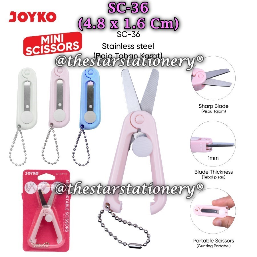 

(1 Biji) GROSIR Gunting JOYKO SC-36 Mini Portable / Gunting Mini Portable Scissors Joyko SC-36