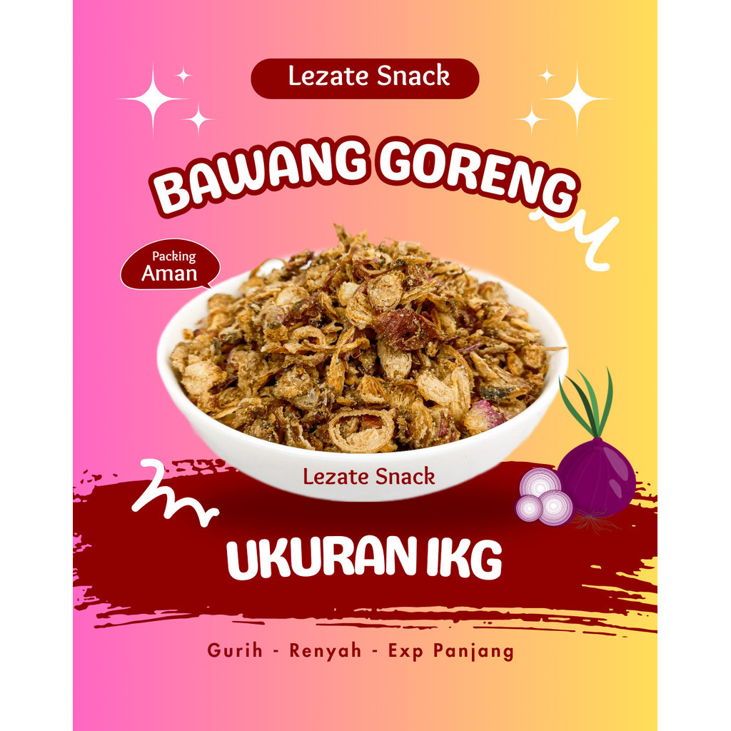 

Brambang Goreng 1KG Asli Brebes Enak Renyah Murah / Bawang Goreng Tepung Tipis Murah Cocok Untuk Indomie Khanza Sanjaya Musdalifah WAP SNACK