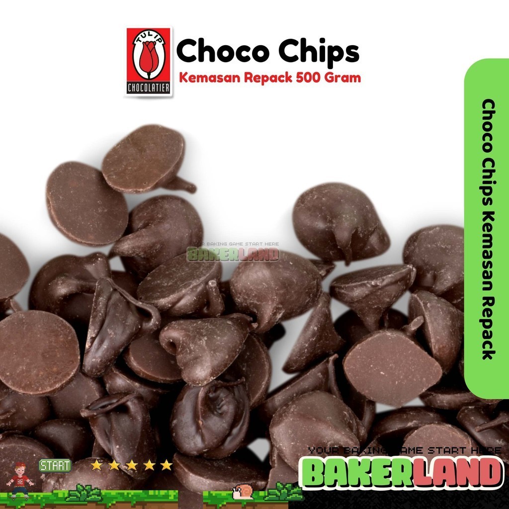 

Tulip Choco Chip Repack 500gr / Choco Chip Cokelat / Choco Chip Tulip Repack / Choco Chip Tulip Cokelat