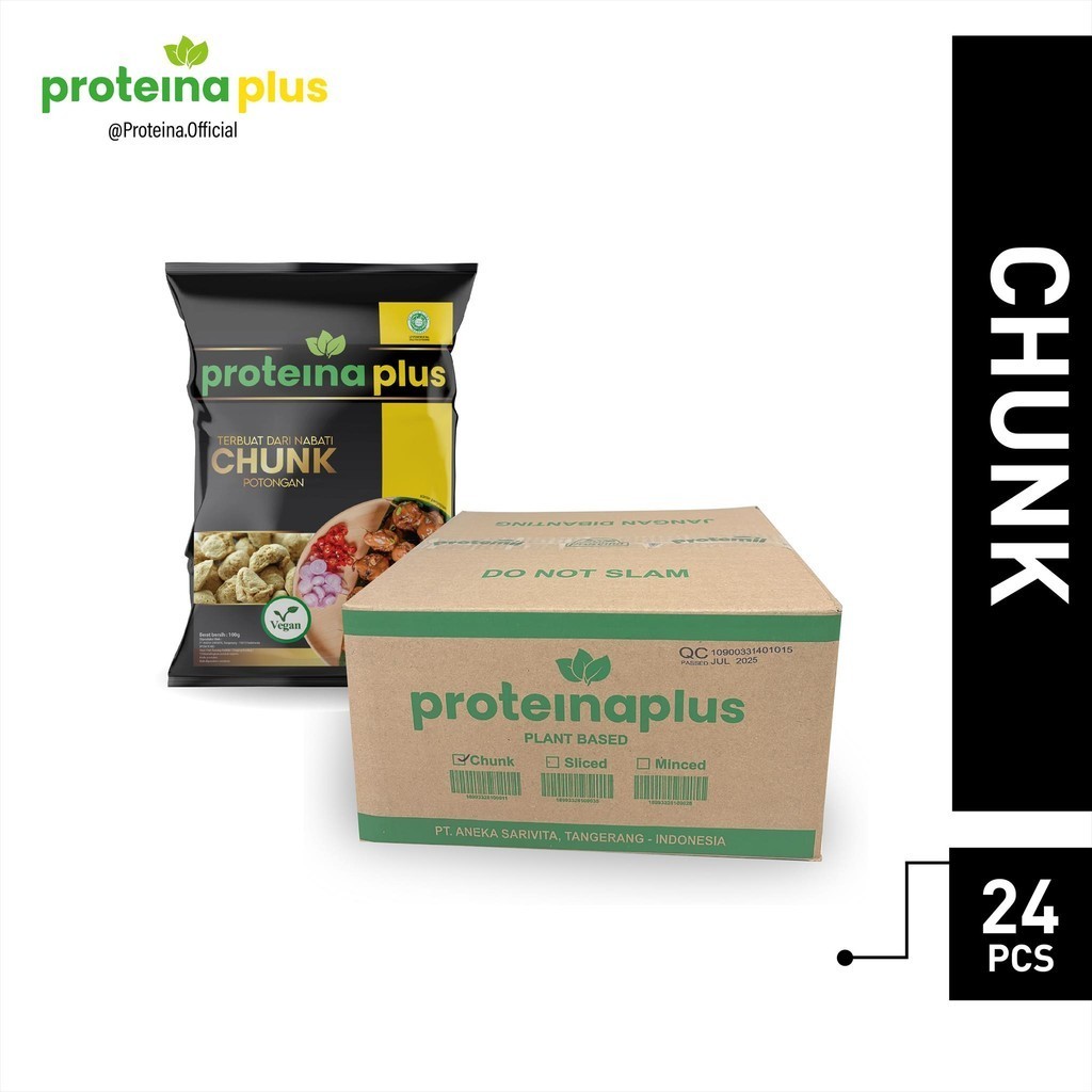 

Proteina Plus Chunk 1 Karton [24 pcs] / Protein Nabati / Daging Nabati