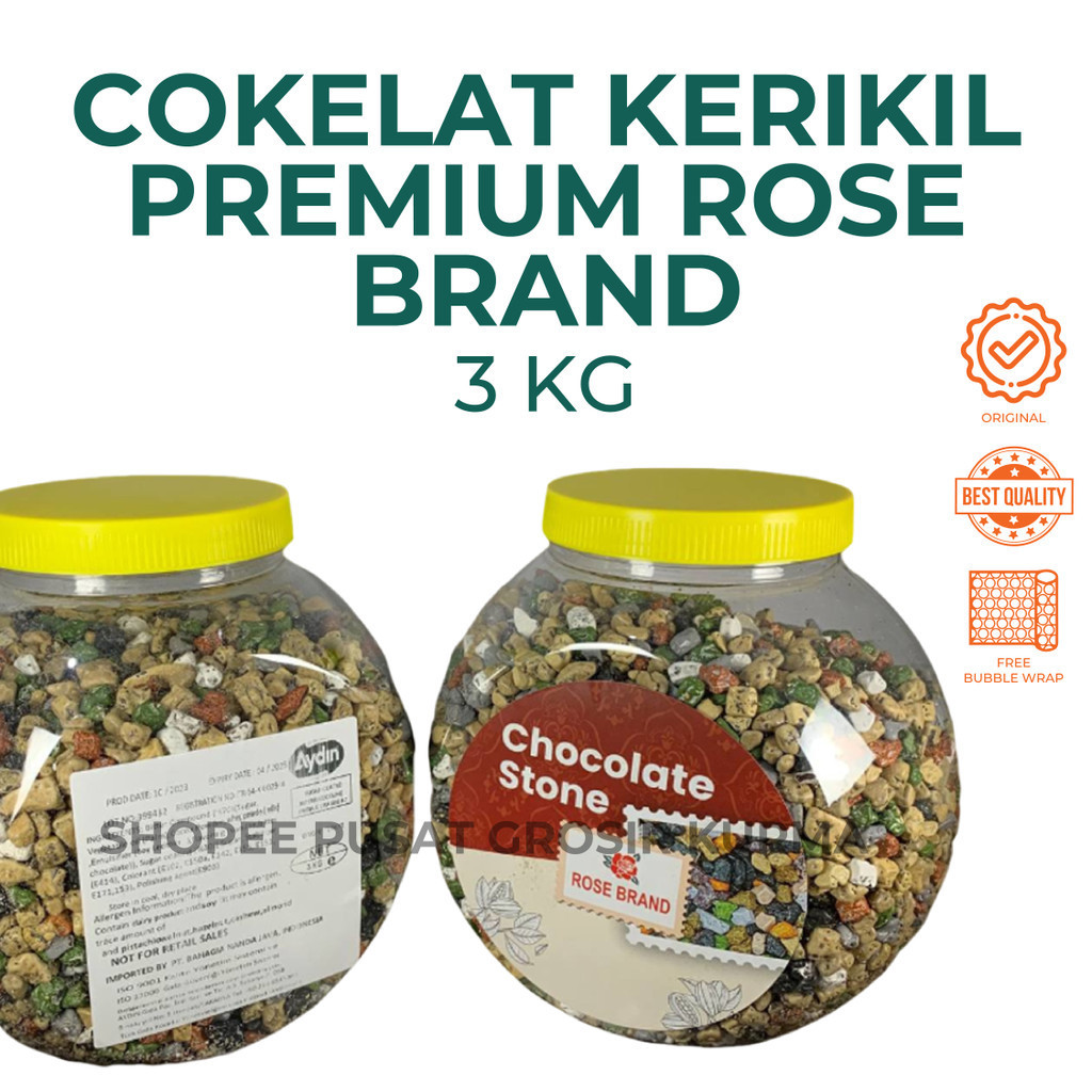 

COKELAT KERIKIL PREMIUM 3kg TOPLES ORIGINAL ROSE BRAND