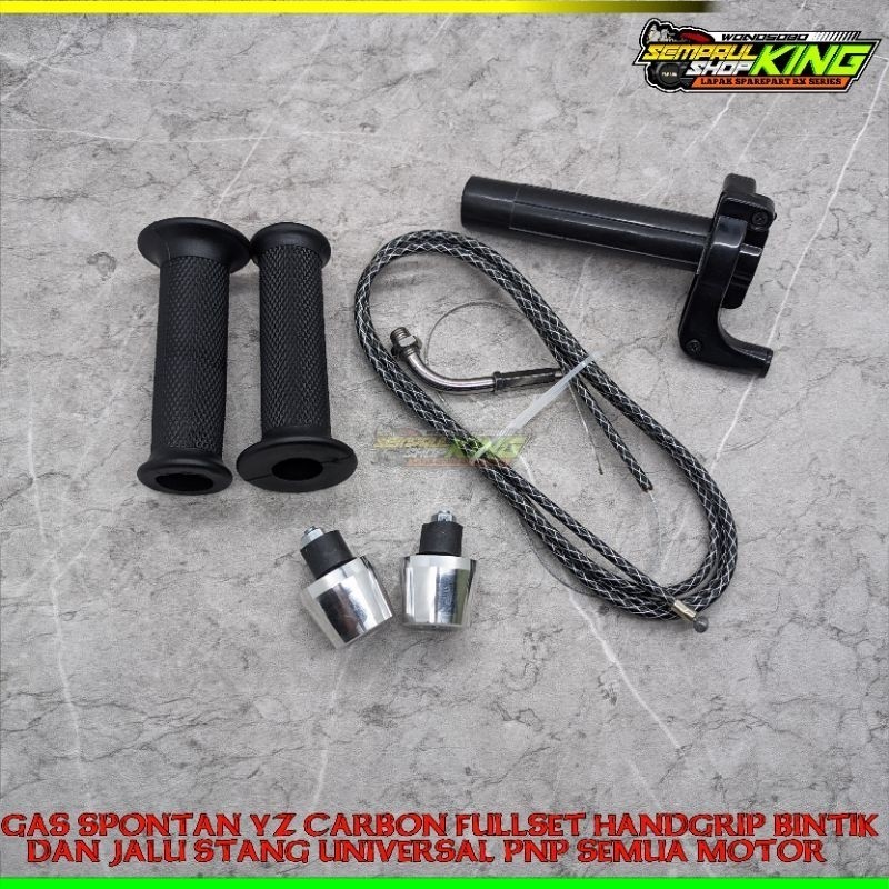 Gas Spontan YZ Carbon Fullset Handgrip Rxking Fizr Scorpio Vixion plus jalu stang Universal Pnp semu