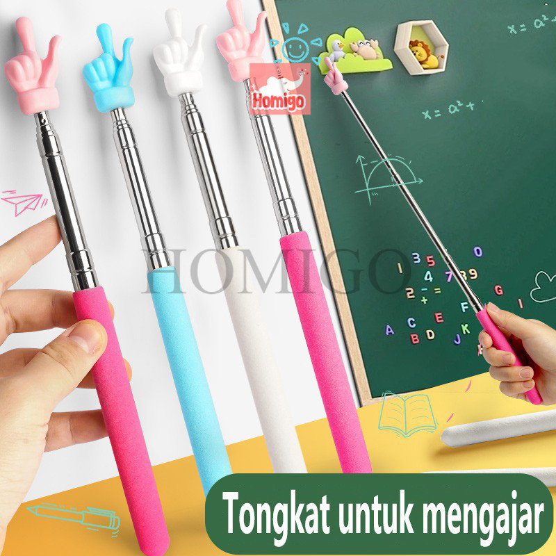 

Homigo Tongkat Jari Penunjuk Baca Buku Anak Sekolah Tunjuk Papan Tulis Panjang 68 cm Alat bantu Mengajar / Teleskopik Pointer Untuk Mengajar