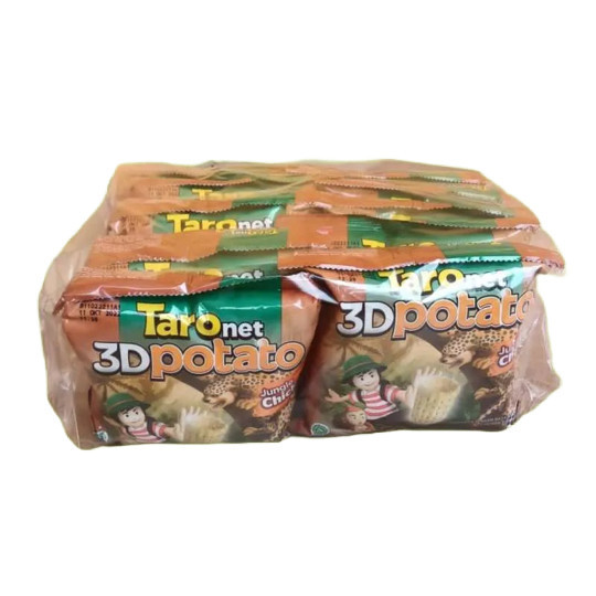 

Taro Net Snack 3D Potato Rasa Jungle Chicken 17g Isi 10pcs Cemilan Murah dan Enak