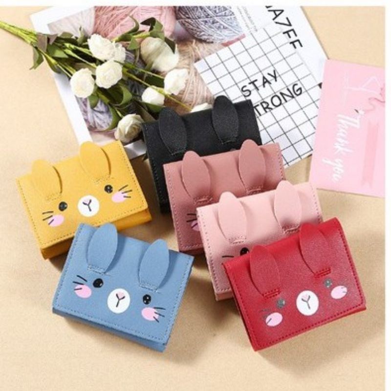 Dompet Lipat Wanita Mini / Dompet Lipat Wanita Kelinci Lucu