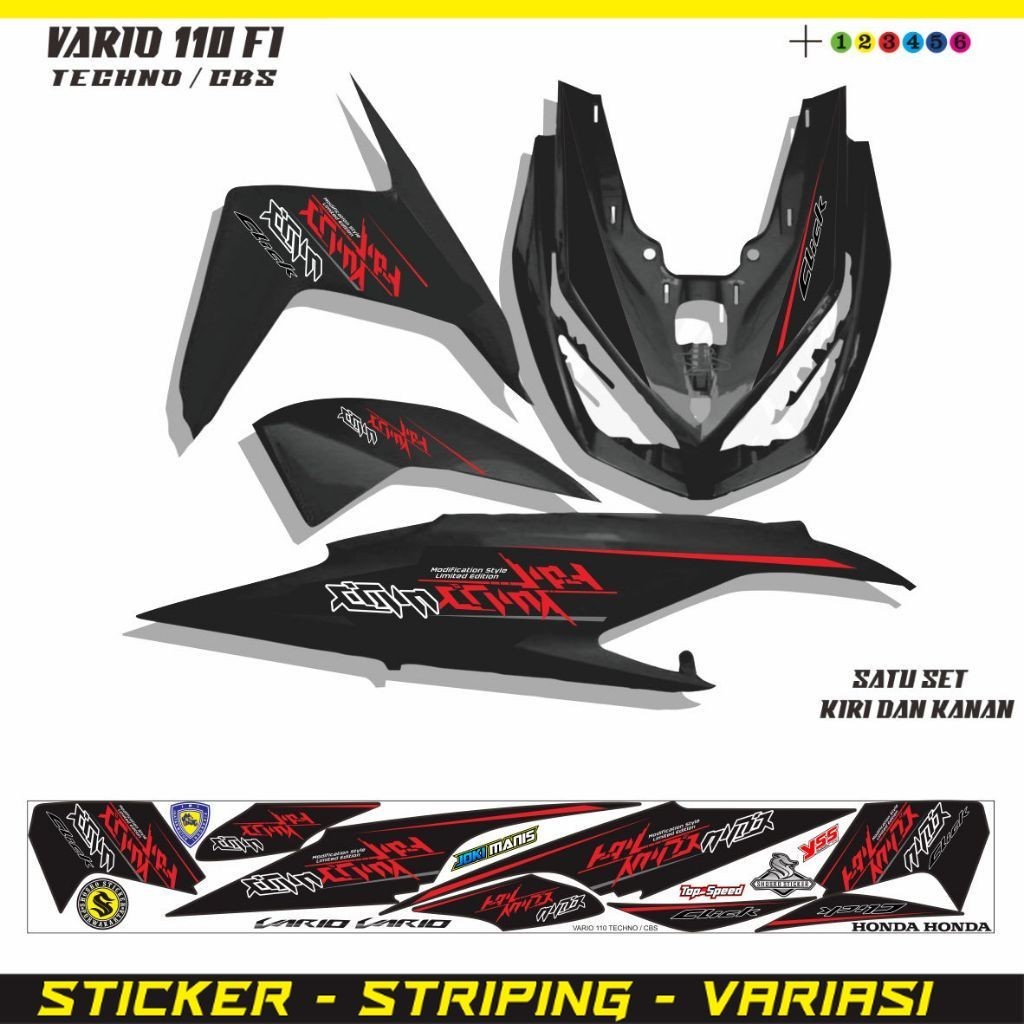 STIKER LIST VARIO STRIPING MOTOR VARIO 110 TECHNO STIKER VARIO TECHNO VARIASI MOTIP LIST