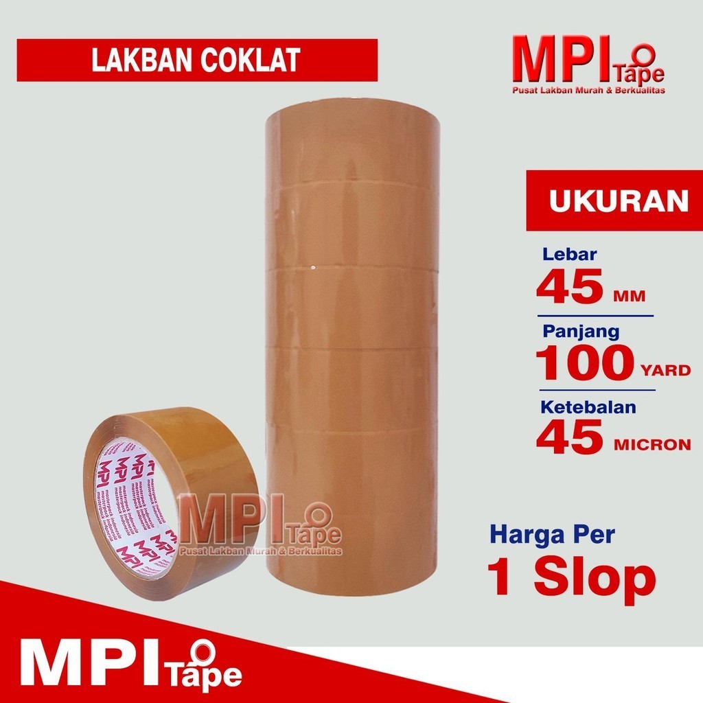

1 Slop - Lakban Coklat 45 mm x 100 yard - Lakban Untuk Packing - MPI