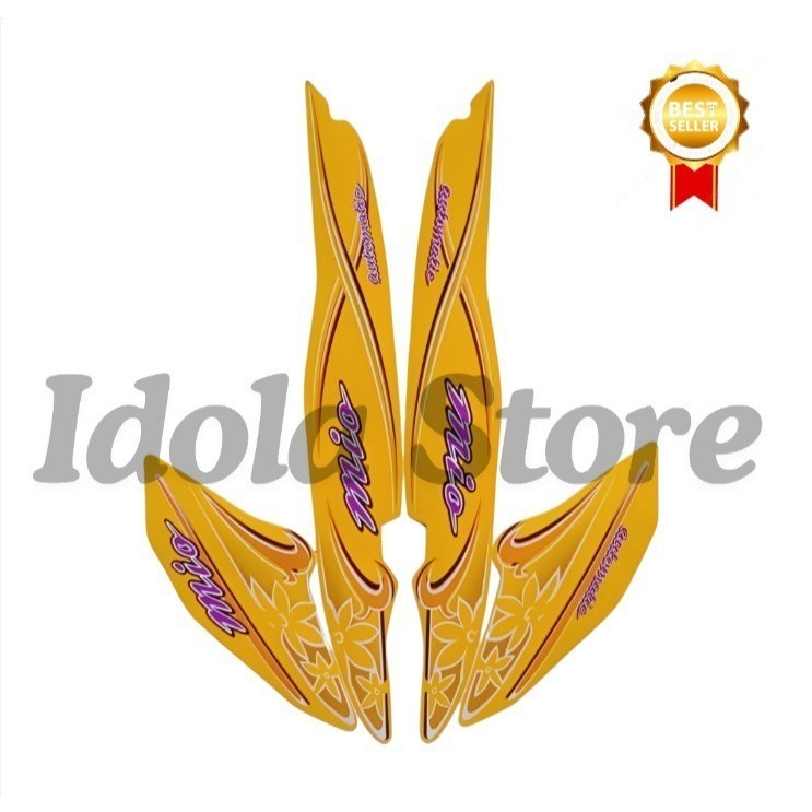 List Body Motor Mio Kembang 2005 Kuning Stiker Sticker Striping Ori Mio Sporty 2005 Bunga Terbaik