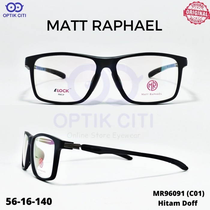 Frame Kacamata Pria Sporty Matt Raphael MR 96091 Elock Original