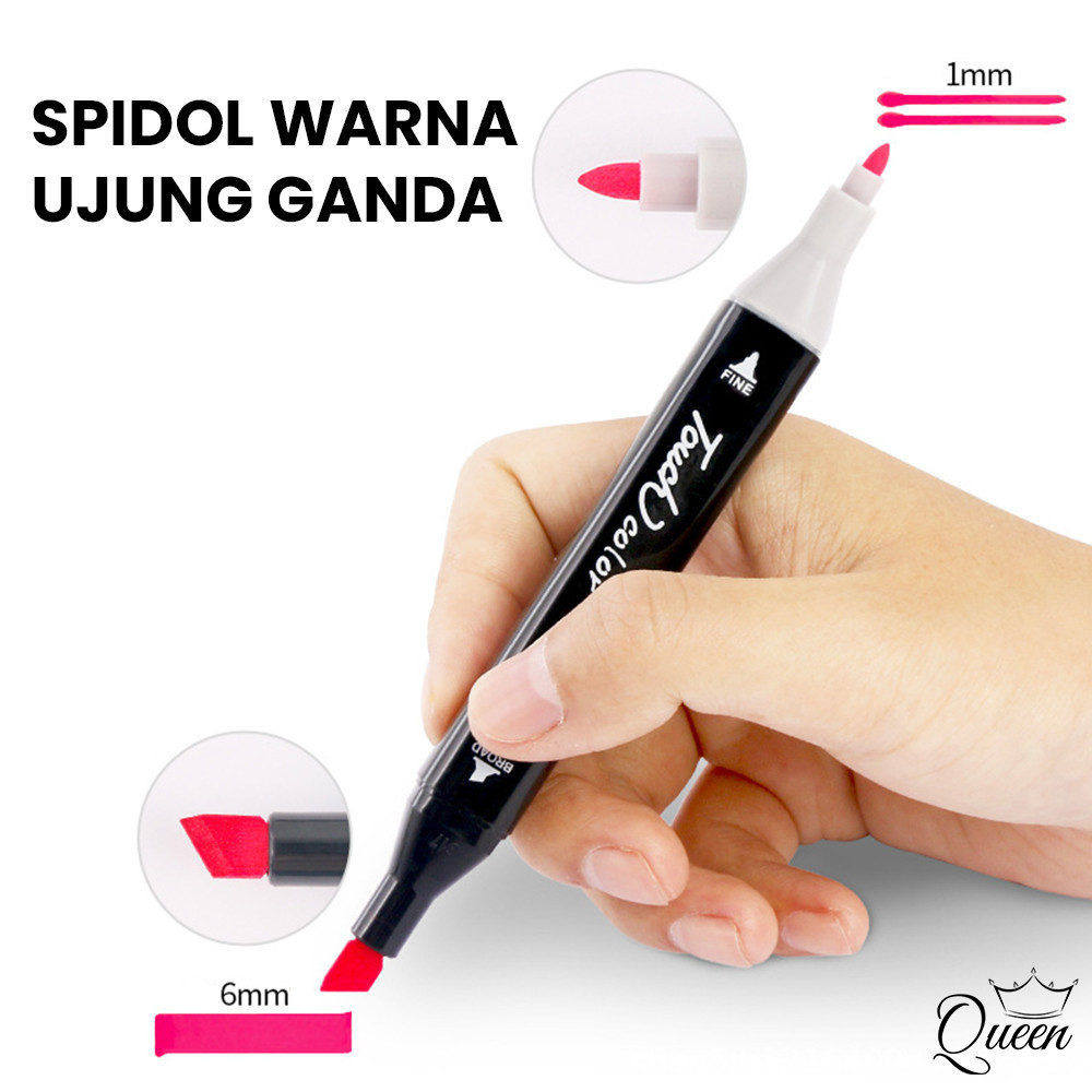 

QG Spidol warna ujung ganda 36 pcs color water based double tip marker