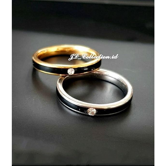 New Titanium Cincin Kombi Black Nikah Cincin Tunangan Couple Halal Perhiasan Emas Titanium Antikarat