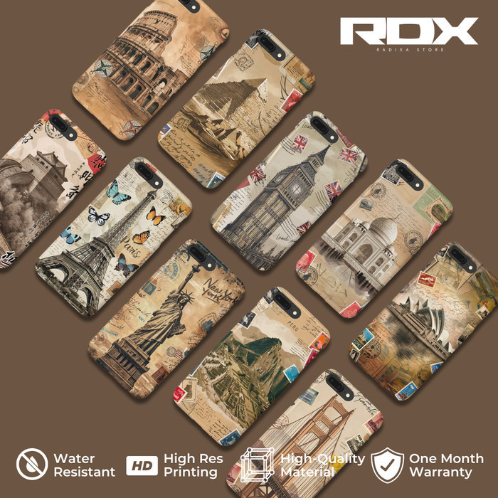 1950s Vintage Postcard Collection Case Untuk Semua Tipe HP