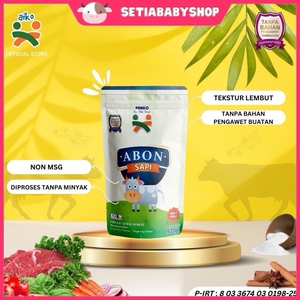 

**AIKO Abon Halus / Abon Sapi / Abon Ayam Halus Tanpa Bahan Pengawet Non MSG - 50gr