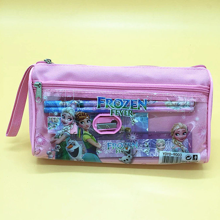 

7pcs Disney Frozen Elsa double-layer pencil case ruler book pencil set elementary school kindergarten stationery set supplies