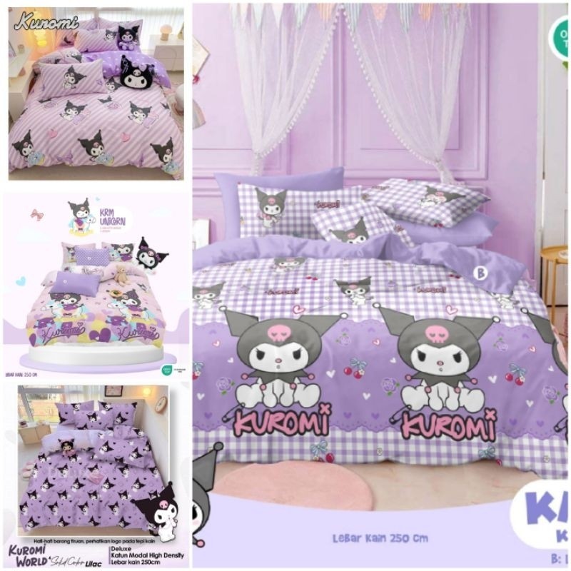 Sprei 2 in 1 Kasur Sorong Motif Kuromi