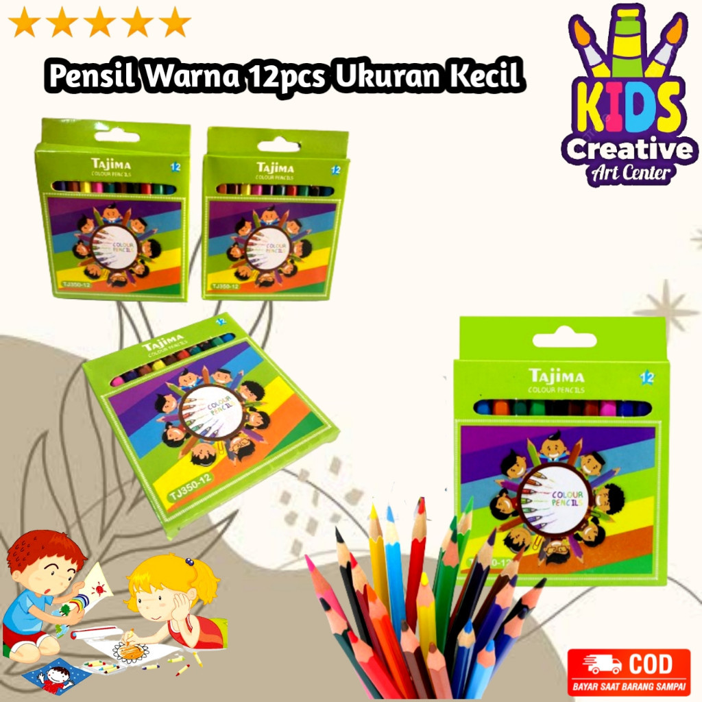 

Crayon Pensil Warna 12 pcs Ukuran Kecil / Collor Pencil Paper Box Classic / R R