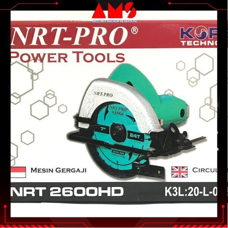 MESIN CIRCULAR SAW + SAW BLADE TCT THIN NRT 2600HD MERK NRT PRO