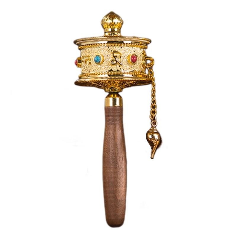 Tibetan Prayer Wheel, Handheld Prayer Wheel Tibetan Buddhisms Six Word Mantras Hand Cranking Buddhis