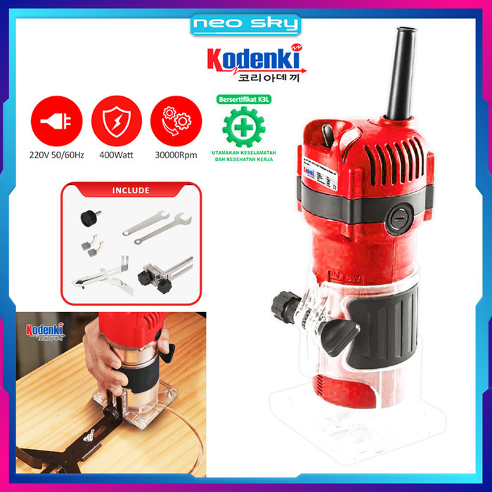 Mesin Router Profil Serut Kayu Electric 1/4 Inch Ukir Parut Hand Wood Trimmer Meratakan Kusen Daun P