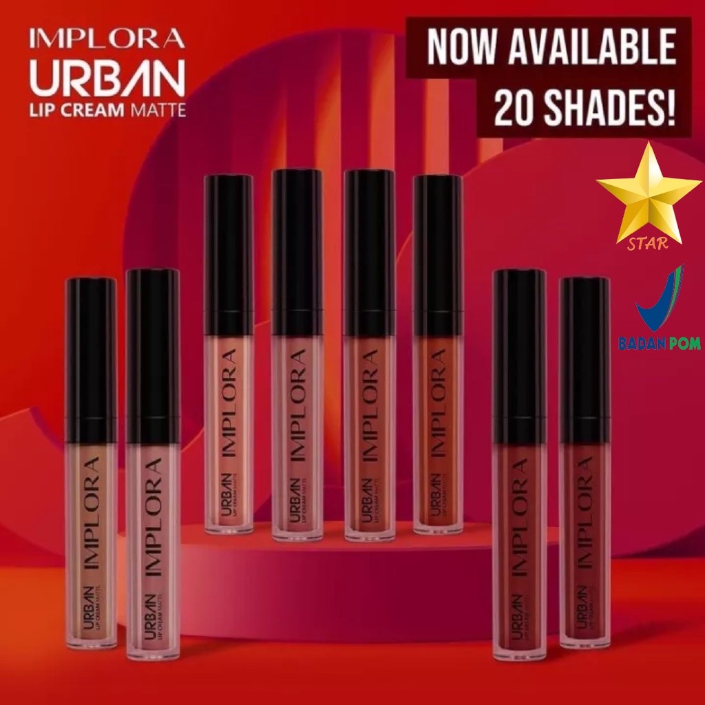 READY 20 WARNA ORIGINAL Implora Urban Lip Cream Matte Krim BPOM Resmi Baru Lipcream Lipkrim Relaxa