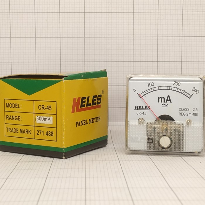Panel Heles Meter CR 45 300mA / Panel Meter Heles CR45 300 miliAmpere