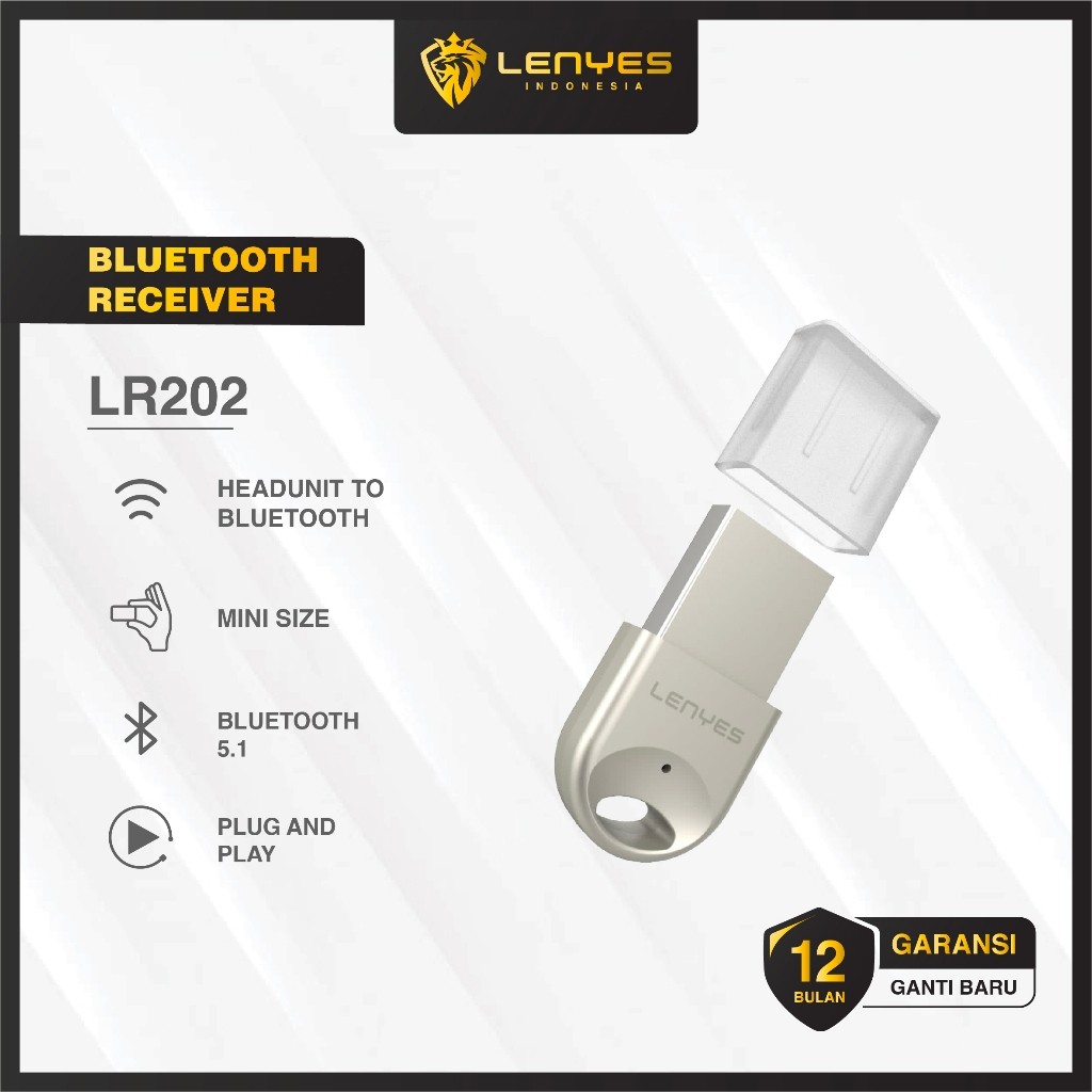 LR202 LENYES Bluetooth Receiver USB Wireless Adapter V5.1 Alat Bluetooth Salon Speaker Audio Mobil