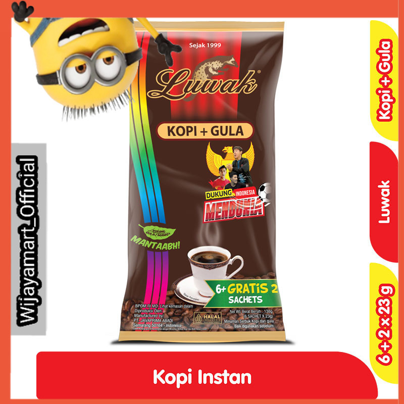 

Luwak Kopi Gula Bag 6 + 2 x 23 g