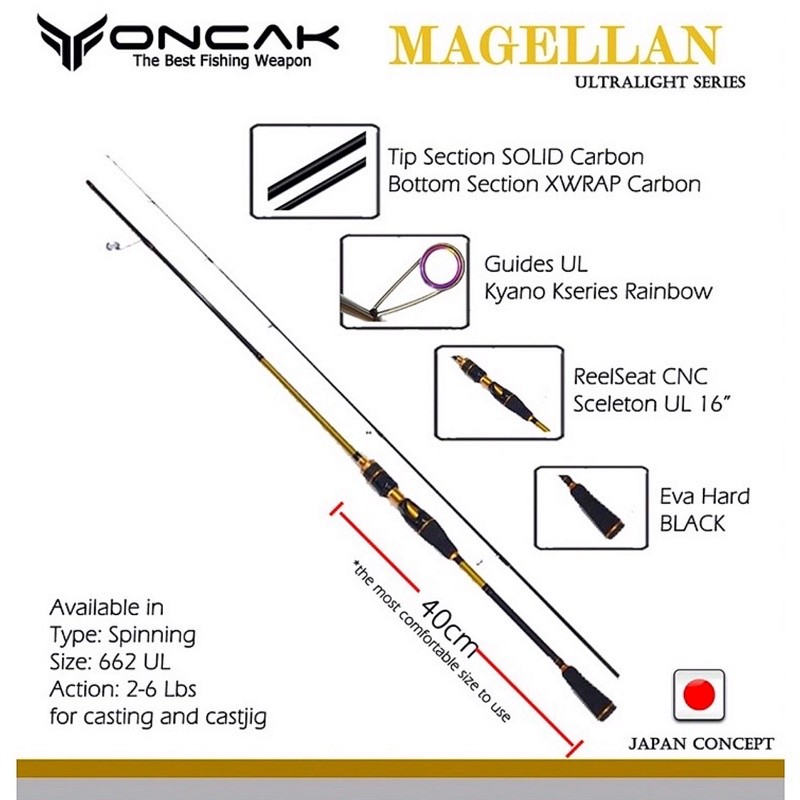 JORAN UL SPINNING ONCAK MAGELLAN 662 UL SOLID CARBON