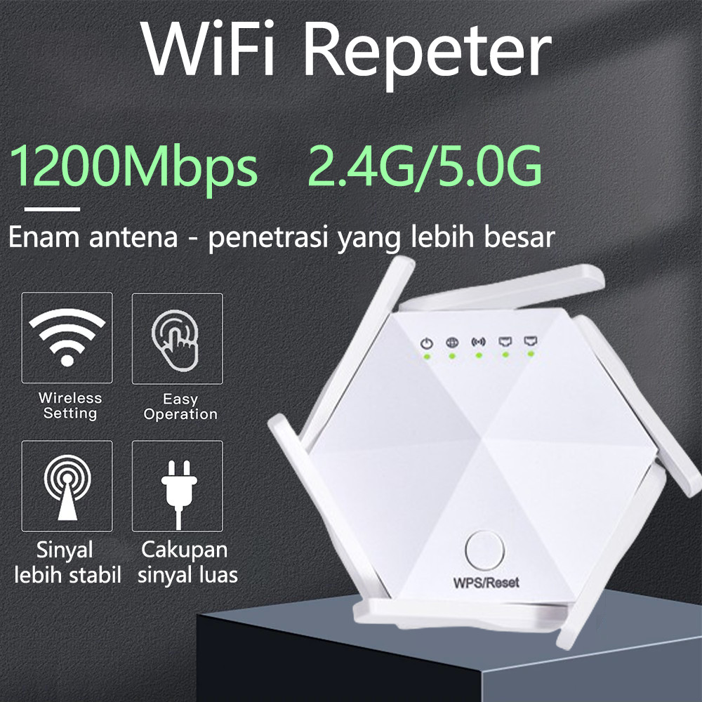 6 Antena Penguat sinyal wifi penguat sinyal wifi penguat sinyal wifi dual band WIFI Repeater Router 