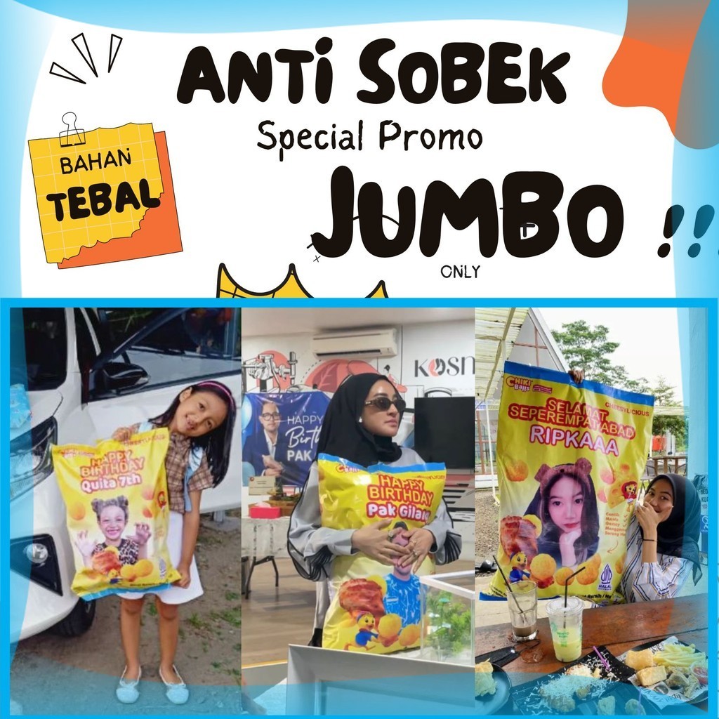 

(Satuan) Hampers 1 HARI JADI Kado custom CHIKI JUMBO Viral JAYAPRINT