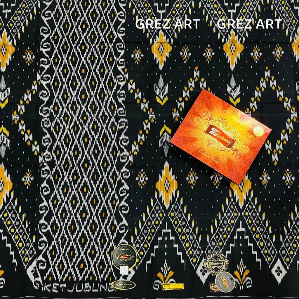 Sarung Ketjubung Gold Motif PLS , TDP Corak Polosan Hitam Ketjubung Red Mesres Vahmi Store