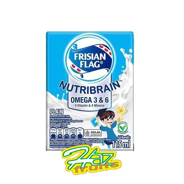 

Susu Frisian Flag Nutribrain Plain | Susu Uht Plain 115 Ml x 36 Pcs - 1 karton