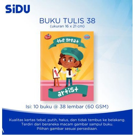 

[KIRIMHARIINI] - SiDU Buku Tulis 38 lembar - Pak (10 buku)