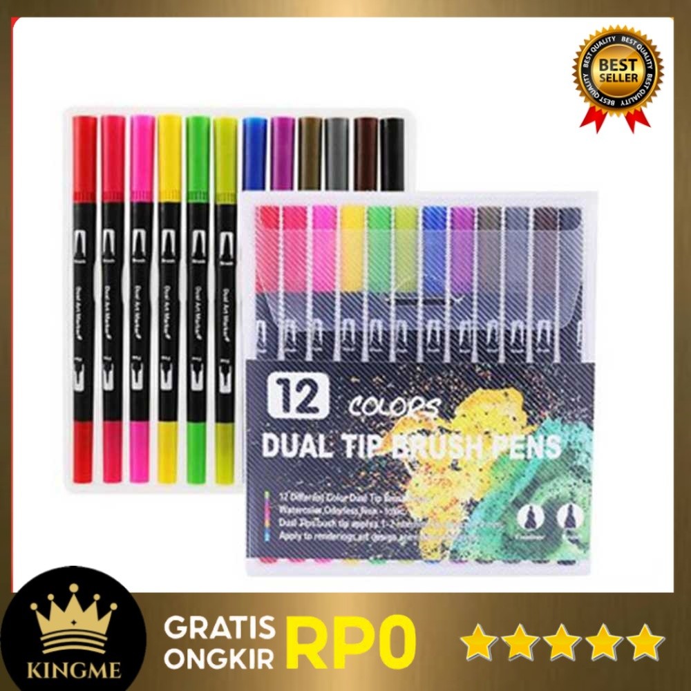 

KINGME - Kolorowy Spidol Double Head Drawing Pen Fine Art Watercolor Set - MKB