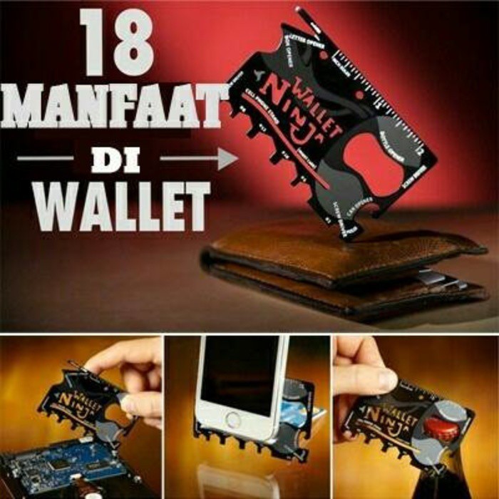 

Walet Ninja 18in1 EDC tools Serbaguna Kartu Hex Obeng Mini Penggaris