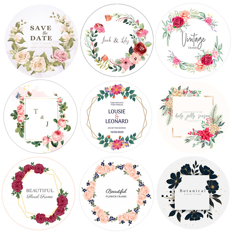 

108pcs 6cm Custom Name Stickers Wedding LOGO Stickers Printed Adhesive Round Label Gift Tags Party Decorations Paper