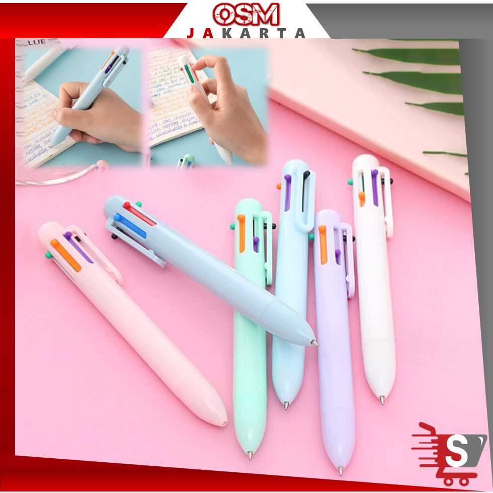 

OSM JKT S5979 Pulpen Warna Mekanik Pastel Color / 6 In 1 Warna Pulpen Multicolor / Pulpen Warna Warni / Pulpen Sekolah Multicolor