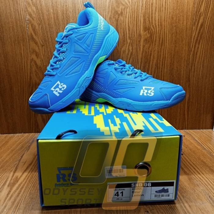 Sepatu Badminton RS SND 06 (Blue/Lime) 100% ORIGINAL - 39