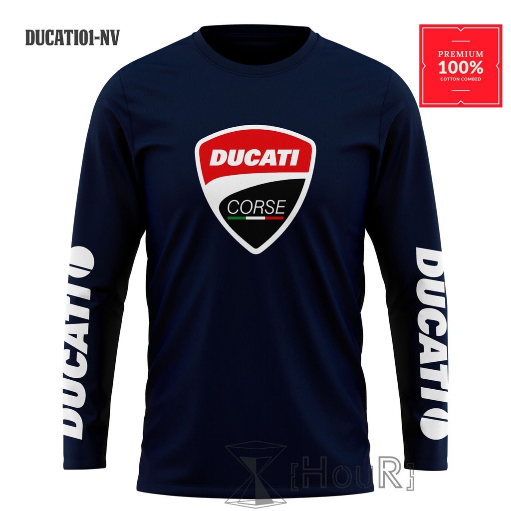 DUCATI T-shirt – BAJU KAOS PRIA ORIGINAL KAOS MOTOR DUCATI CORSE LENGAN PANJANG 100%Catton _Vimelnes