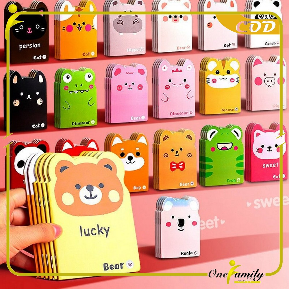 

ONE-A40 Buku Tulis Memo Kecil Mini Motif Karakter Kartun / Note Book Buku Catatan Kartun Berkuping Cartoon Mini Book